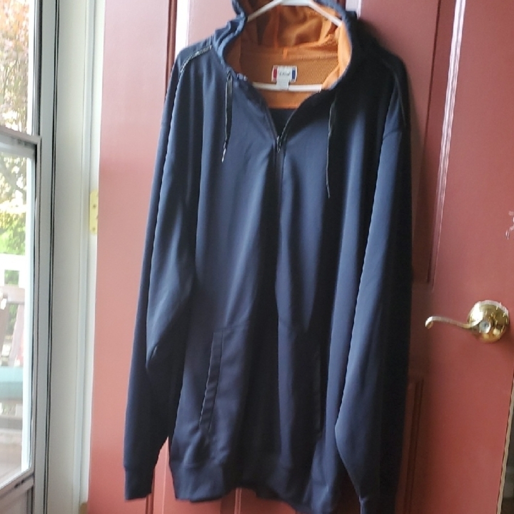 CLIQUE Black and Orange I/2  Zip-Up Hoodie With Kangaroo Pocket 5XL